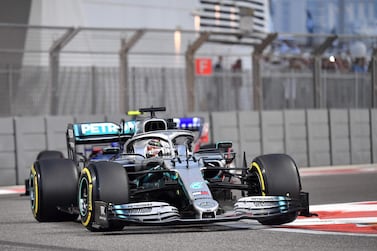 Mercedes' Lewis Hamilton during the qualifying session at the Yas Marina Circuit in Abu Dhabi. AFP