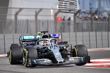 Mercedes' Lewis Hamilton during the qualifying session at the Yas Marina Circuit in Abu Dhabi. AFP