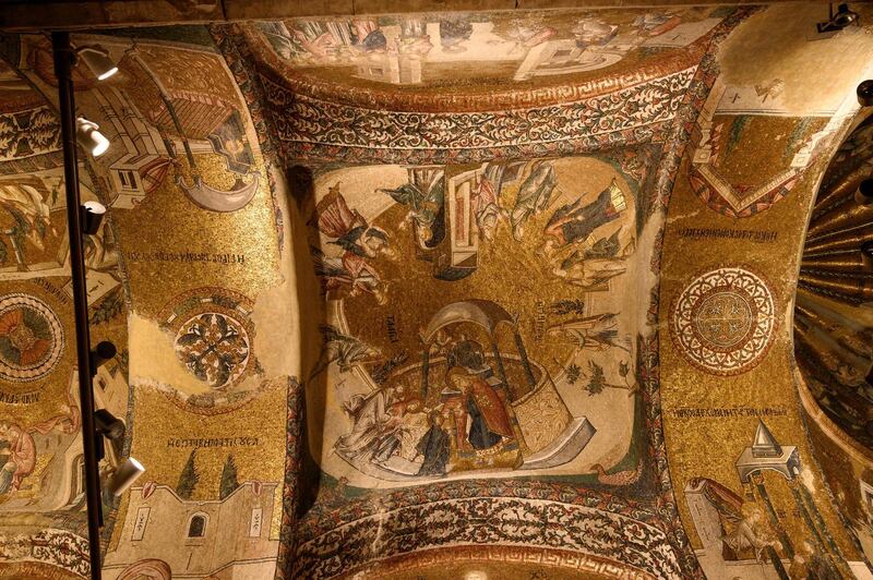 A view of the ceiling of the Chora or Kariye Museum. AFP