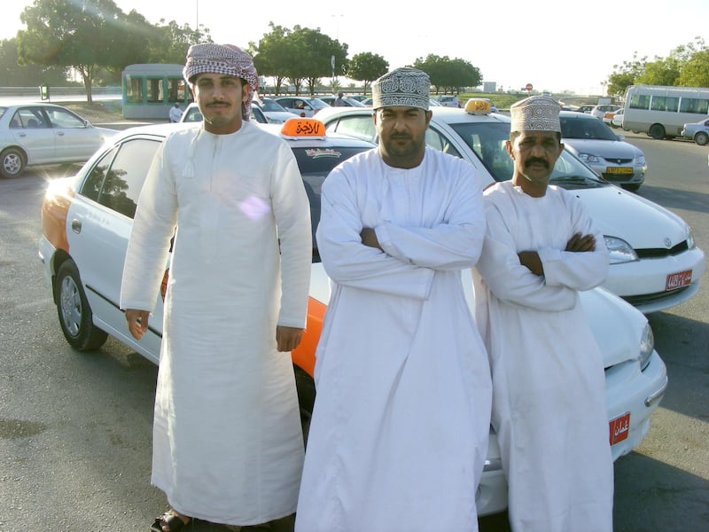 MUSCAT, OMAN, FEBRUARY 2010: Taxi Drivers. Akil
Al-Hamdani for The National