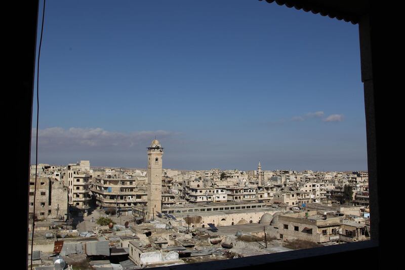 A view of Maaret Al-Numan city in Syria's northwestern Idlib province.   AFP
