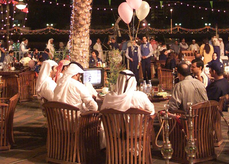 The last night of the 20th century at a cafe in Dubai. New Year's Eve fell during Ramadan. AFP