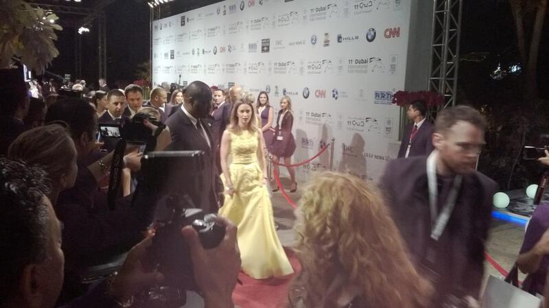 Actress Emily Blunt on the red carpet of the Dubai International Film Festival. 
