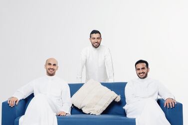 (From right) Abdulmohsen Albabtain, director of product, Turki Bin Zarah, chief commercial officer, and Abdulmajeed Alsukhan, co-founder and chief executive of Tamara. Courtesy Tamara