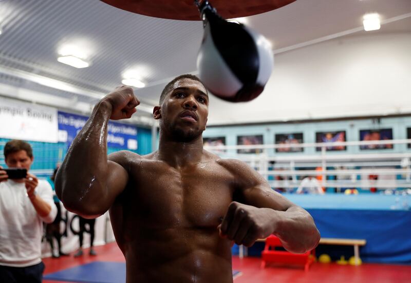 Boxing - Anthony Joshua Media Work Out - Sheffield, Britain - October 17, 2017   Anthony Joshua during the work out   Action Images via Reuters/Matthew Childs