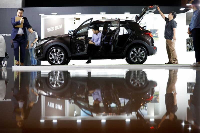Kia Motors' new SUV Stonic is seen during its unveiling ceremony in Seoul, South Korea. Kim Hong-Ji / Reuters