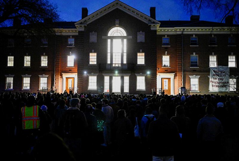 A vigil is held on the grounds of Brown University, in Providence, Rhode Island, US.  Reuters