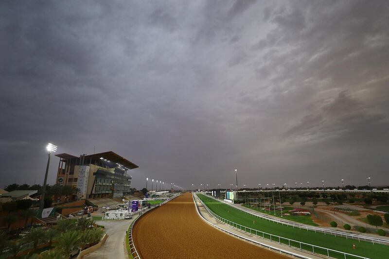 A general view of the King Abdulaziz Racecourse in Riyadh, Saudi Arabia, a day before the start of the Saudi Cup 2021. Getty Images