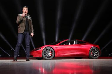 Tesla chief executive Elon Musk first revealed what the Roadster would look like in November 2017 EPA