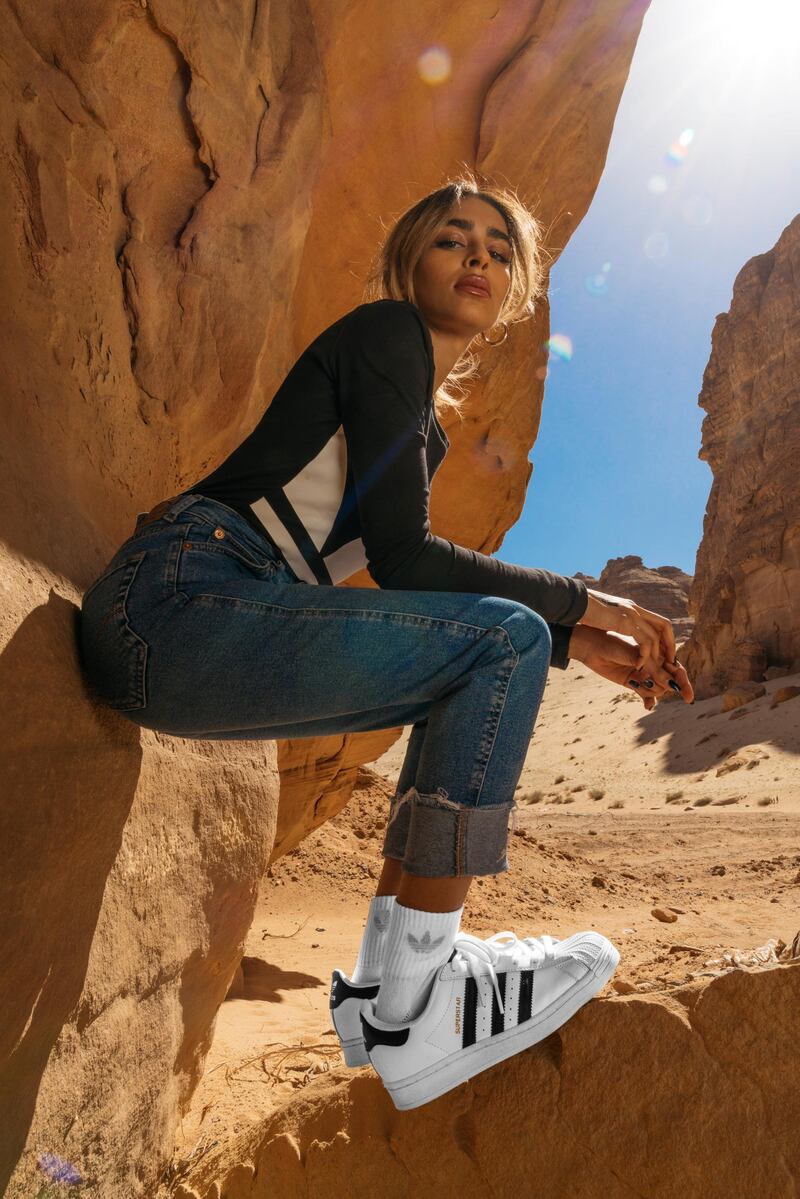 Jory Al Maiman features in a new Adidas Originals campaign, shot in Al Ula, Saudi Arabia. Courtesy Adidas