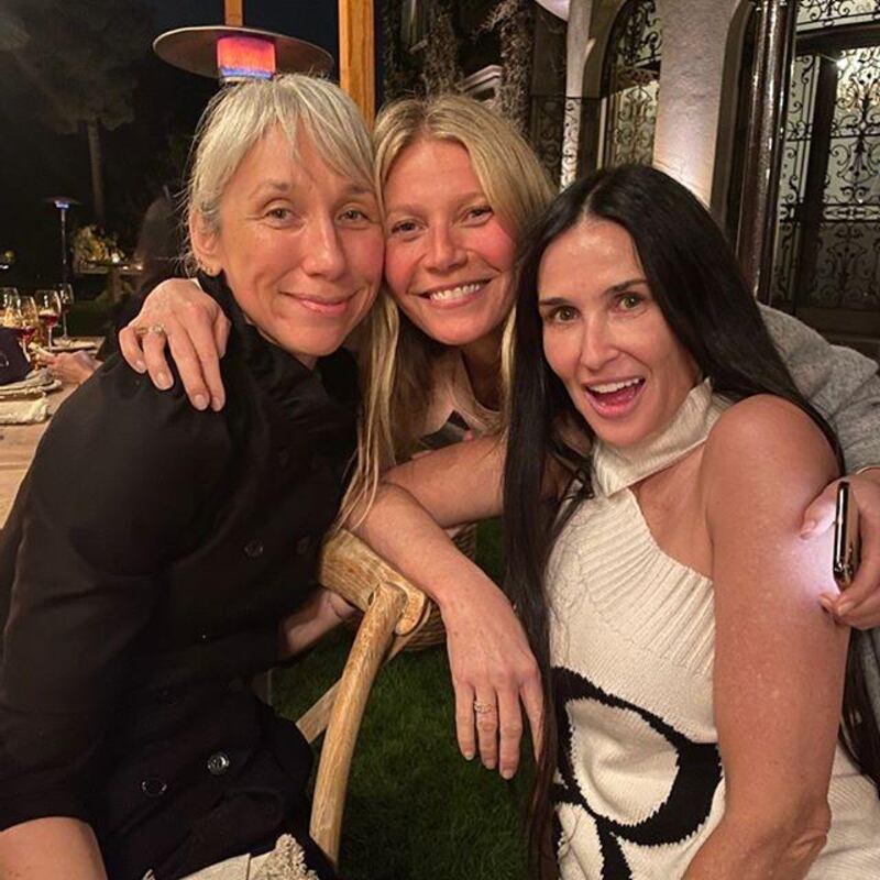 Gwyneth Paltrow poses with a make-up-free Demi Moore and Alexandra Grant. Courtesy Gwyneth Paltrow / Instagram