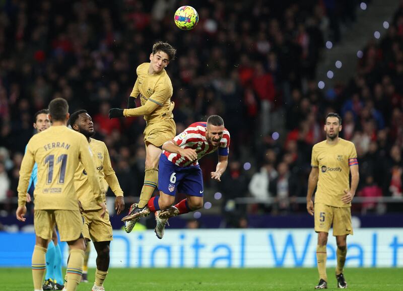 Gavi, 7 - Tenacious as ever as he held his opponent off, spun and set up Dembele for Barca's goal. Helped the Catalans dominate possession. Battled with his Spain teammate Koke. AFP