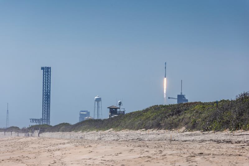 The ESA Euclid Telescope mission lifts off on a SpaceX Falcon 9 rocket from Launch Complex 40 at the Kennedy Space Centre in Florida on Saturday. EPA
