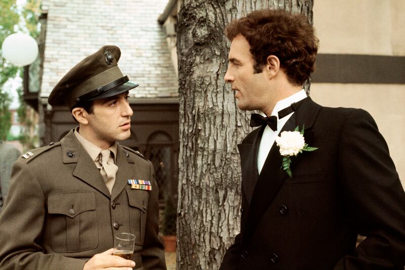 Al Pacino as Michael Corleone and James Caan as Sonny Corleone in a scene from 'The Godfather'. Paramount Pictures / AP