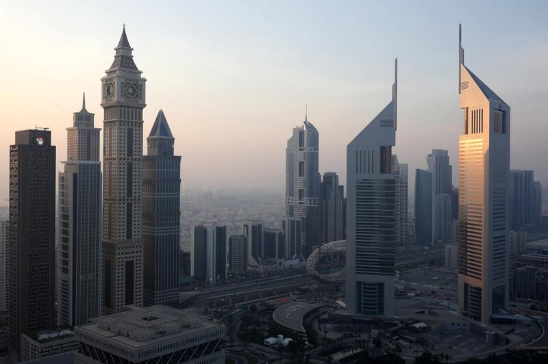A general view of Emirates Towers among other high-rise towers in Dubai, United Arab Emirates. Reuters