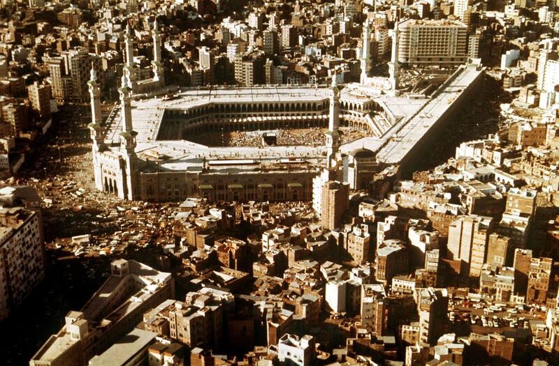 An aerial view of the Grand Mosque in 1988.