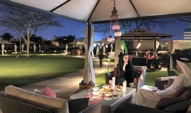 Raffles Garden is an outdoor area with 12 exclusive open-air cabanas Courtesy Raffles Dubai