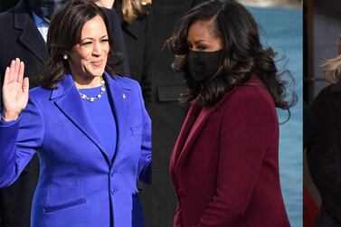 Vice President Kamala Harris, Michelle Obama and Hillary Clinton all wore the unifying hue to Joe Biden's presidential inauguration. EPA