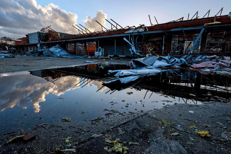 The tornado ripped off the roof of a Selma local business. AP
