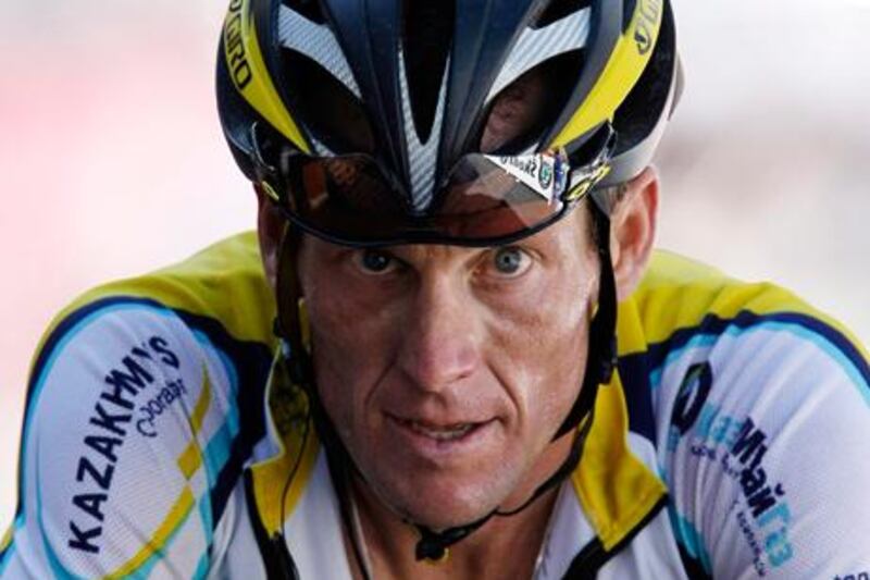 Lance Armstrong competing in the Tour de France in 2009.