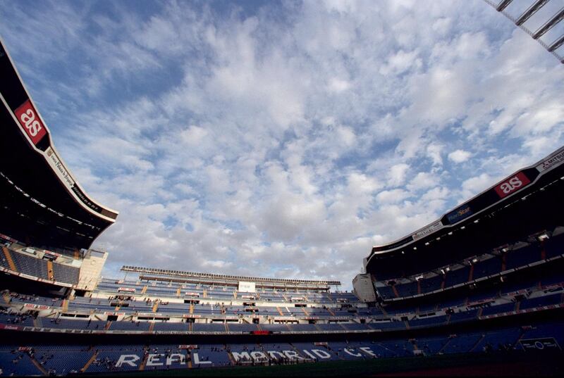 3 Oct 1999:  General view of the Estadio Santiago Bernabeu before the Spanish Primera Liga match between Real Madrid and Valencia in Madrid, Spain. Valencia won 3-2. \ Pic: Nuno Correia \ Mandatory Credit: Allsport UK /Allsport