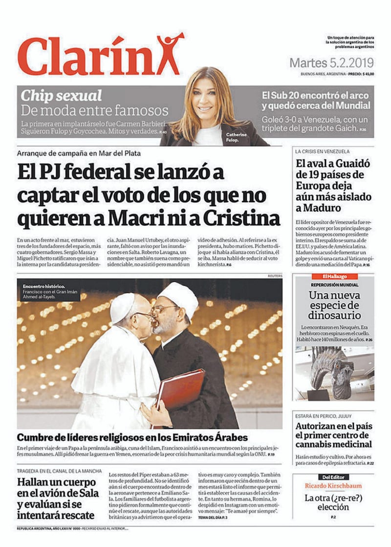 Clarin front page 