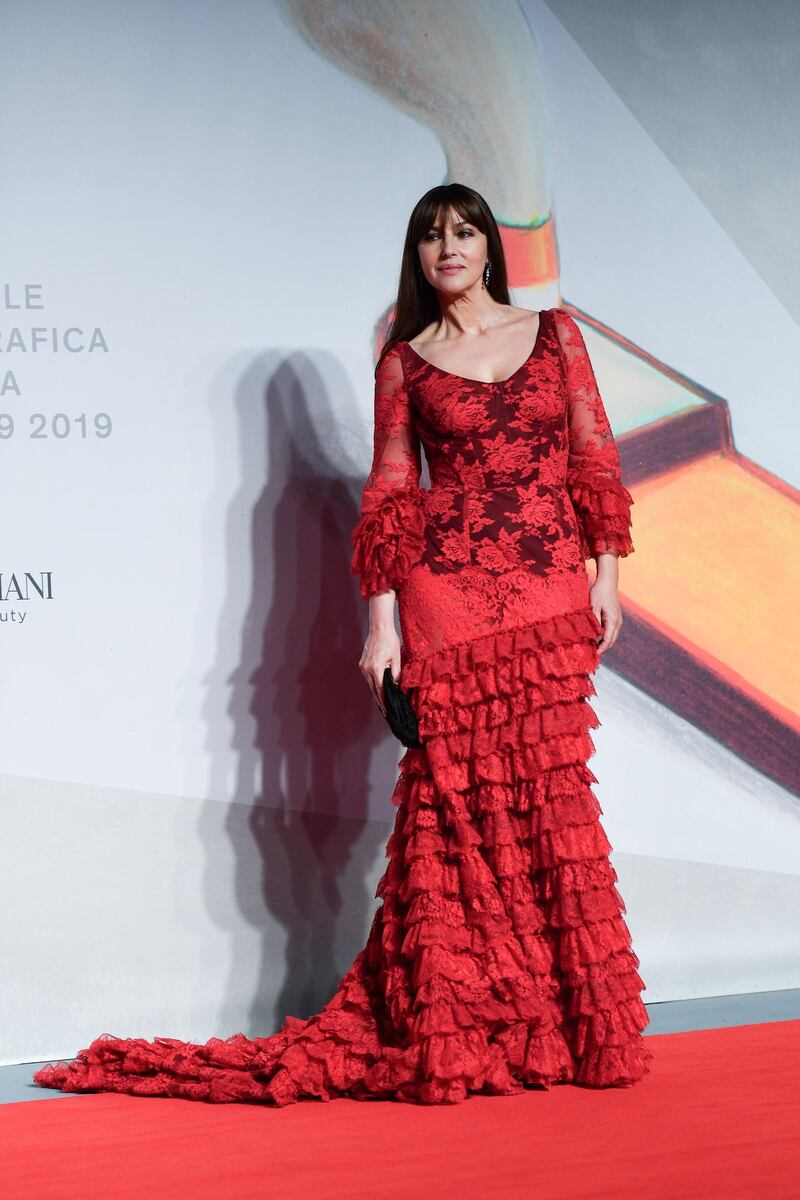 Monica Bellucci arrives for the screening of 'Irreversible - Inversion Integrale' during the 76th Venice Film Festival on August 31, 2019. AFP