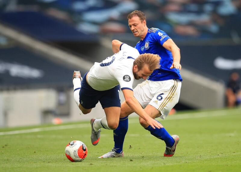 Jonny Evans - 5: Defender has started every Premier League game for Leicester this season but, like the rest of Leicester's defence, struggled to cope with Son and Kane. One woeful pass in second half that allowed Son the chance to break. Booked for cynical foul on Kane and lucky not to see red minutes later after swinging an arm in the England striker's face. Getty