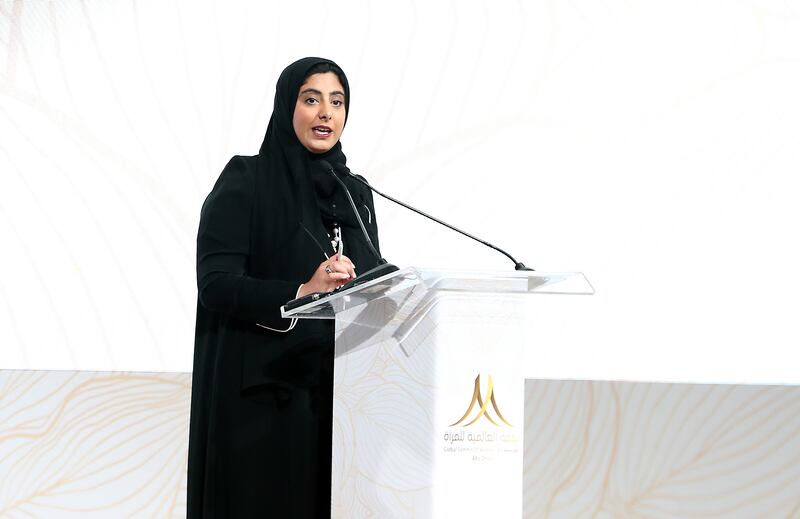 Sheikha Shamma said to reach net zero, we must actively reduce our emissions across all sectors. Pawan Singh / The National
