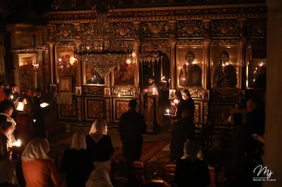 Christians attend daily mass at the Greek Orthodox Church of Saint Porphyrius in Gaza. Photo: Greek Orthodox Church of Saint Porphyrius