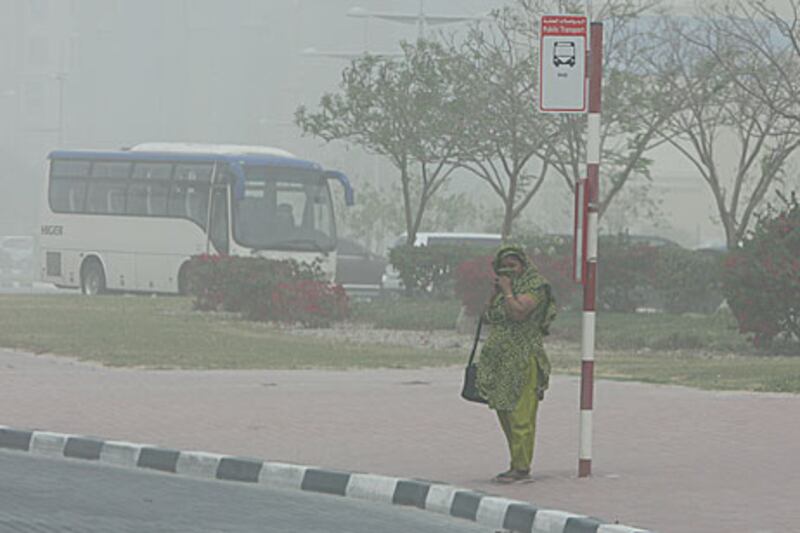 Dusty conditions will lead to reduced visibility this week, the National Centre of Meteorology says. Pawan Singh / The National