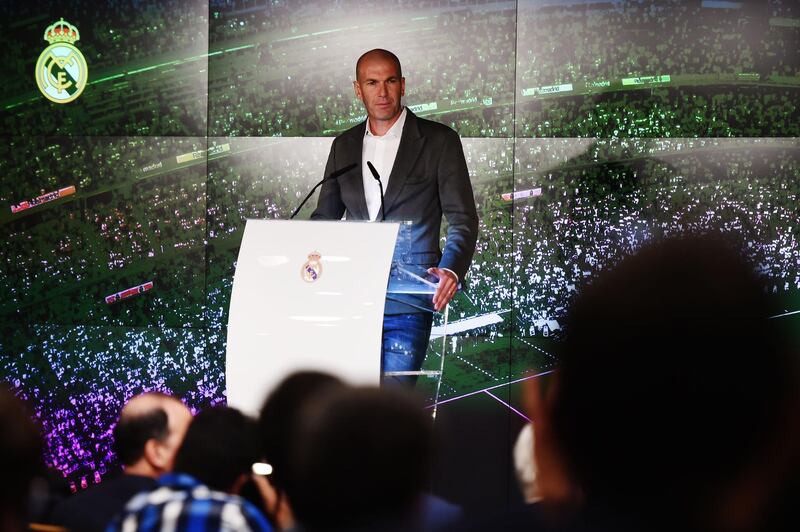 Zinedine Zidane (Real Madrid)
2016-18, 2019-
Zidane enjoyed a remarkable start to top level management after being appointed in 2016, steering the club for whom he starred as a player between 2001 and 2006 to an unprecedented three successive Champions Leagues. He also guided Madrid to a league crown in 2017 but a year later the Frenchman quit just days after the club claimed a record-extending 13th European title. Now he returns to replace Santiago Solari, who was sacked after a disastrous week that saw Real knocked out of the Champions League and suffer league and cup defeats to Barcelona. Getty Images