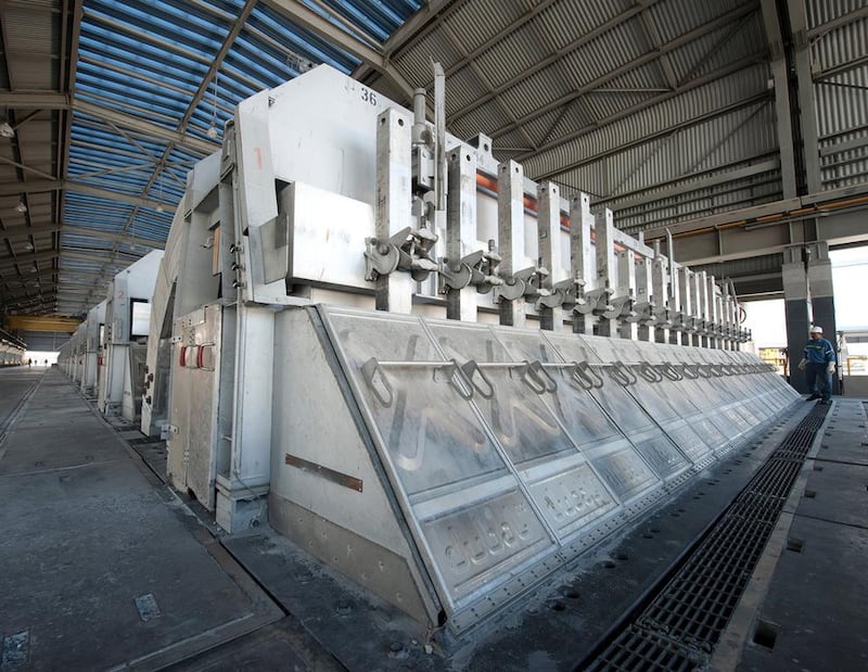 An Emirates Global Aluminium smelting pot at one of its operations. Courtesy Emirates Global Aluminium