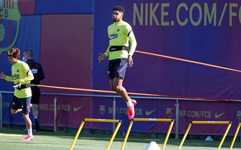 Ronald Araujo during a training session at Ciutat Esportiva Joan Gamper. Getty Images