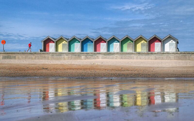 The Blyth Beach Huts in Northumberland, England. PA