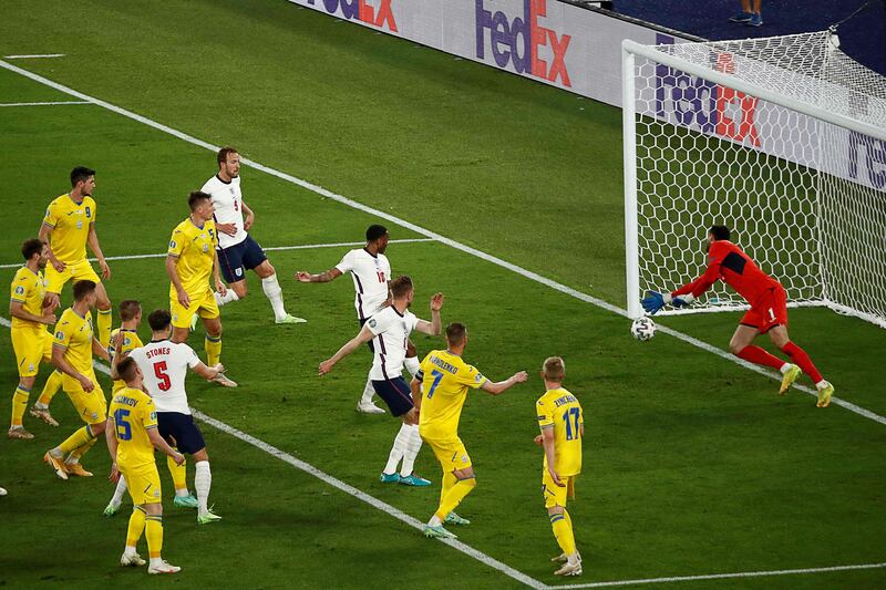 England midfielder Jordan Henderson scores the fourth.