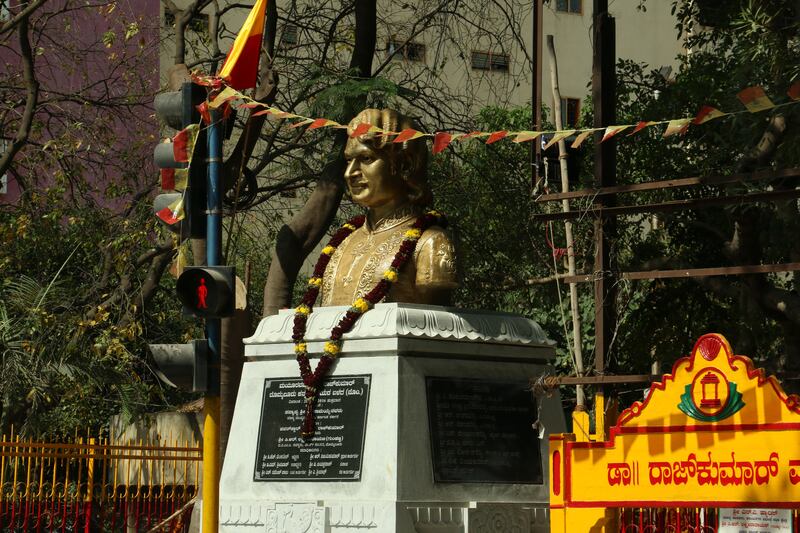 Of the 700 statues, 100 depict the popular Kannada film actor Rajkumar. Photo: Ravi Kumar Kashi