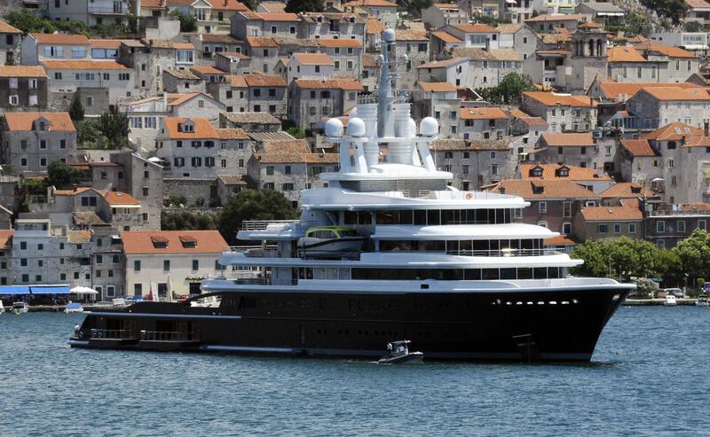 The world's largest expedition yacht, 'Luna', owned by Roman Abramovich, at the port of Sibenik in Croatia. Shutterstock