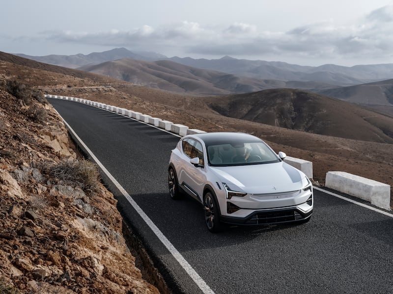 The Polestar 3 out on the road.