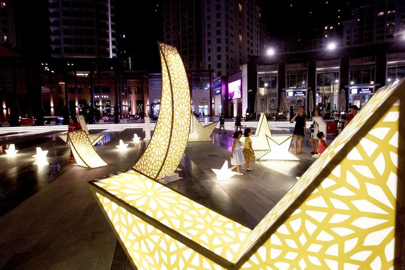 A public art installation at JBR's The Walk during Ramadan 2015. Jeffrey E Biteng / The National 