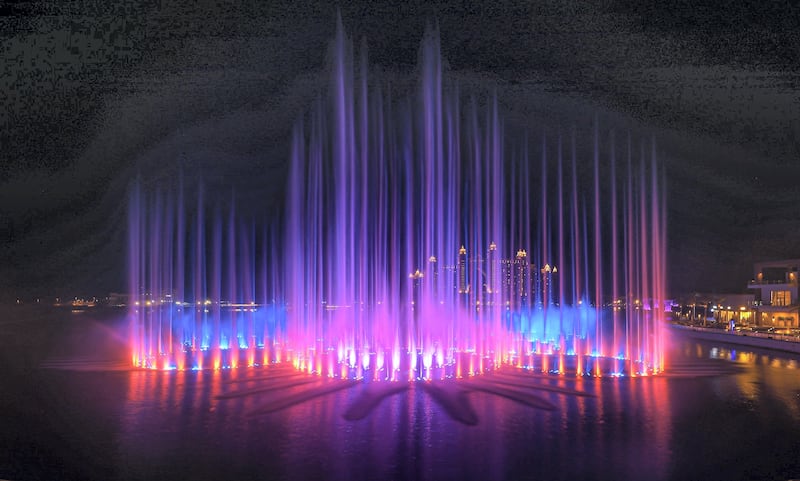 The Palm Fountain, spanning 14,000 square metres split across the east and west wings of The Pointe, opened in October 2020. Photo: Nakheel