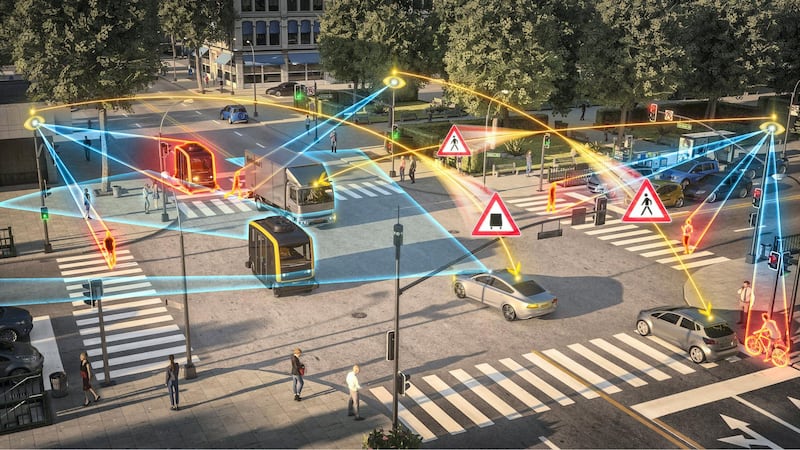 An rendering of an 'intelligent intersection' by German manufacturer, Continental.
