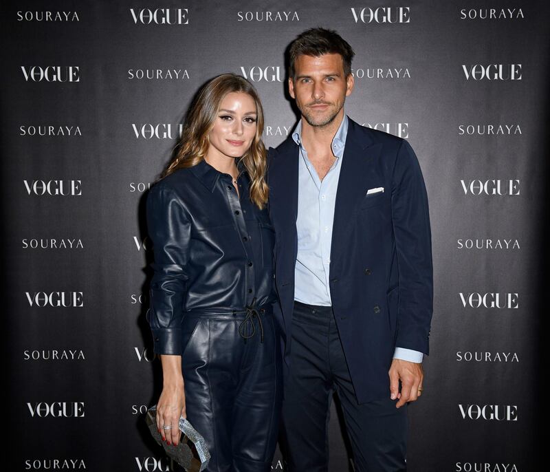 Olivia Palermo and Johannes Huebl attend the Souraya x Vogue Arabia dinner duirng  Paris Fashion Week on September 25, 2019. Getty Images