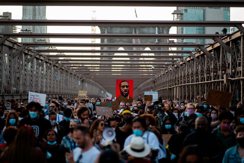 Some streets in Manhattan were closed due to the demonstrations on Tuesday evening. AP