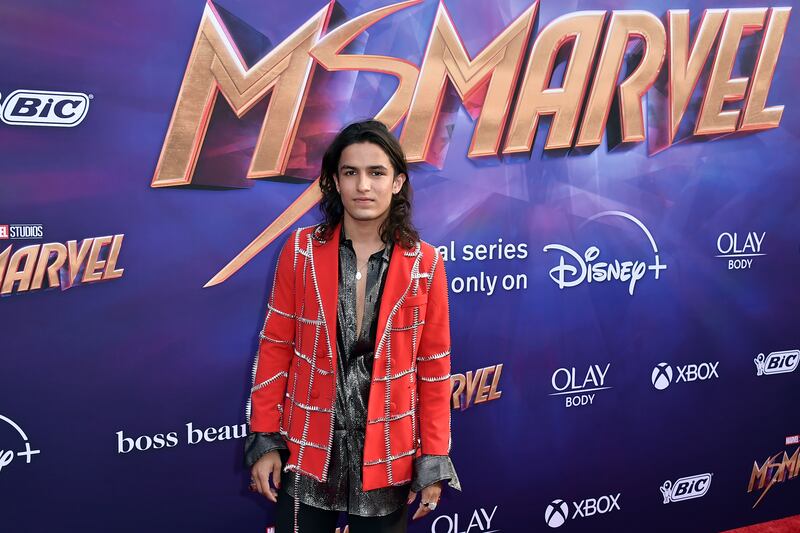 The Red Dagger is played by Aramis Knight, who wore an eye-catching outfit at the event. Photo: Invision / AP