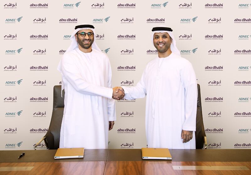Abu Dhabi Convention and Exhibition Bureau signed an initial pact with Adnec Group as part of its future business development strategy. Photo: Abu Dhabi Media Office