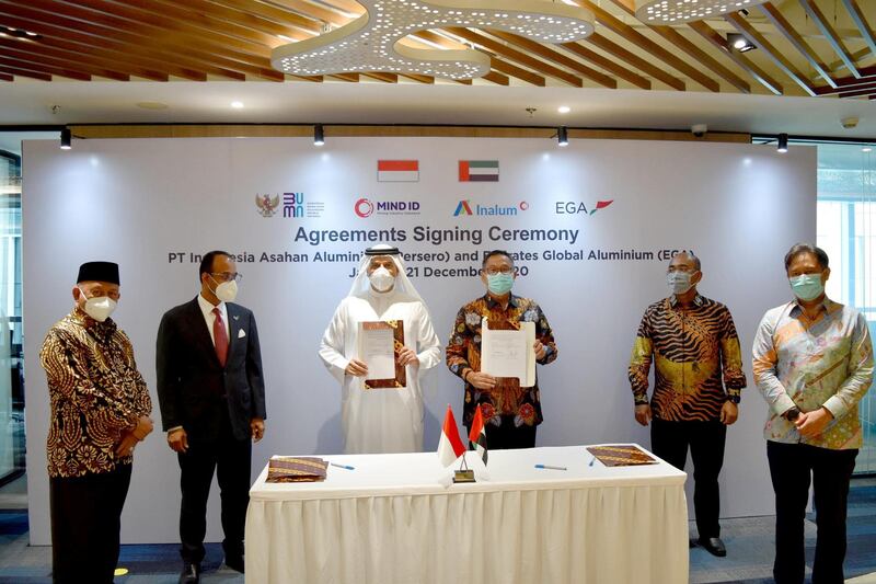 Emirates Global Aluminium, the largest industrial company in the United Arab Emirates outside oil and gas, has signed a series of agreements with PT Indonesia Asahan Aluminium (INALUM) to provide technological know-how to upgrade the Indonesian company’s aluminium smelter in North Sumatra.