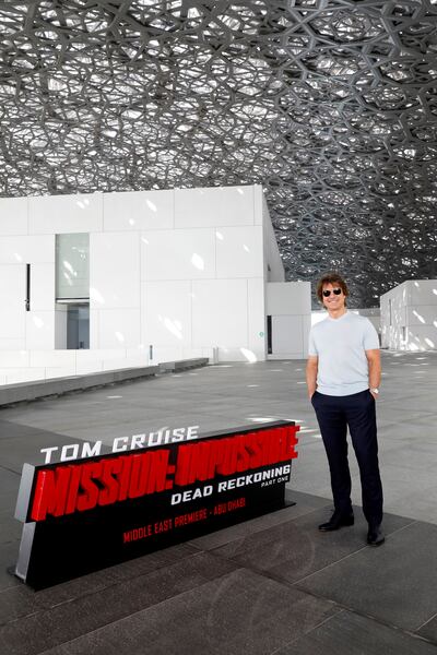 Tom Cruise visited Louvre Abu Dhabi during his trip to Abu Dhabi for the premiere of Mission: Impossible - Dead Reckoning Part One. Photo: Louvre Abu Dhabi