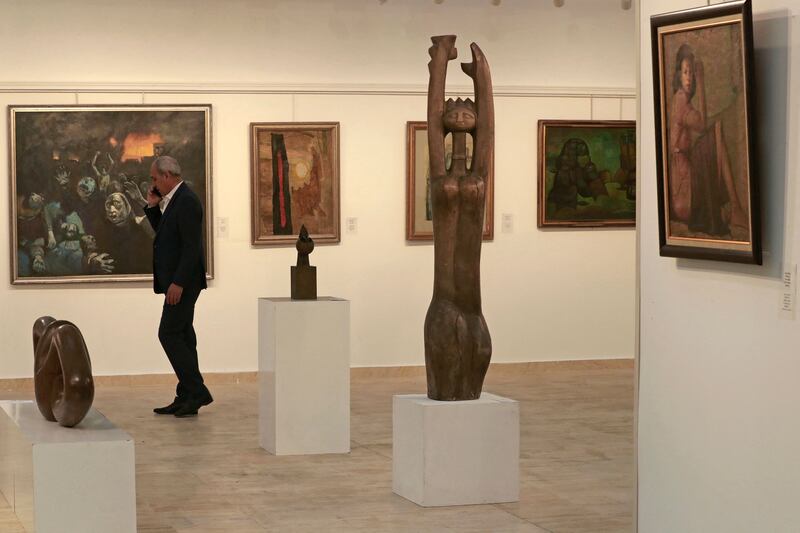 Restored art pieces by renowned Iraqi artists are on display at Iraq's Ministry of Culture in Baghdad. All photos: AFP