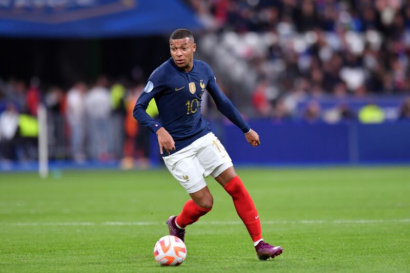 Kylian Mbappe of France runs with the ball. Getty Images